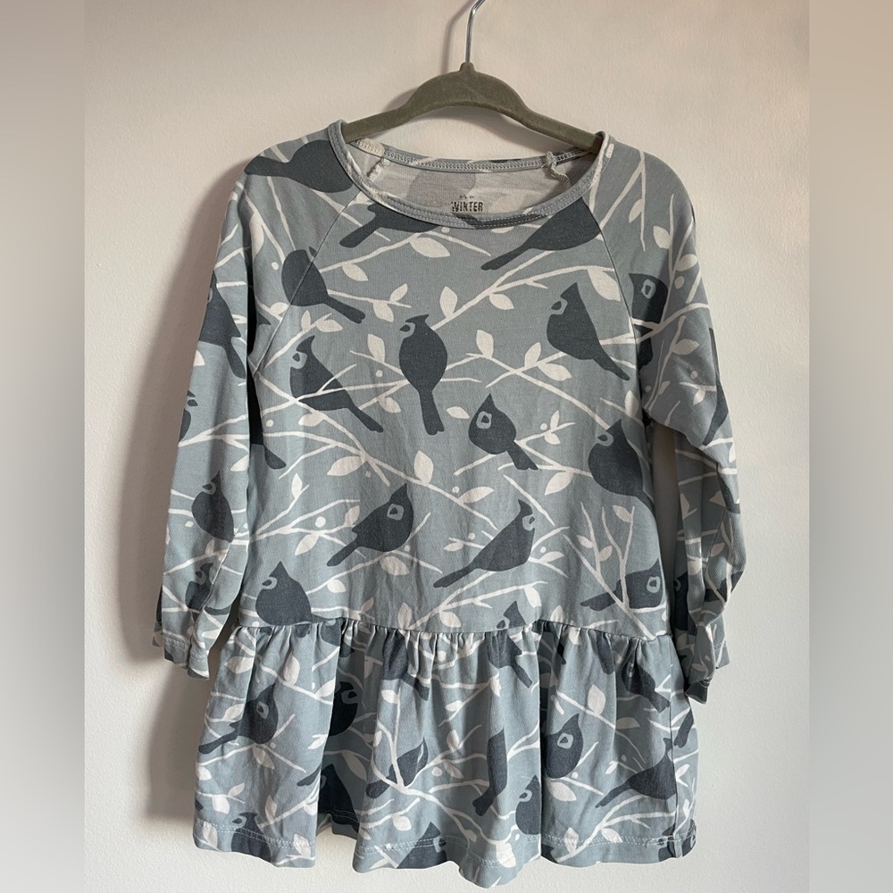 Winter Water Factory Chicago Dress - Birds In the Trees Blue - 2T